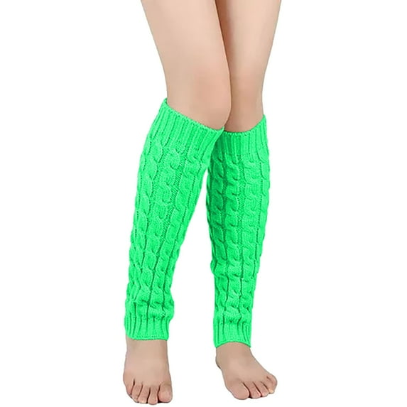 Ankle Socks - Retro Knitted Leg Warmers Crochet Long Boot Socks Christmas Thickened Warm Socks for Women Adult Party Dance Yoga, Socks for Women,Color: Green Size: One Size