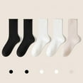 thumbnail image 1 of Ankle Socks for Women Cotton, Women's Mid-Calf Solid Color Socks Comfortable Warm Breathable Multicolor Socks New Women's Athletic Socks Style B-127 Black One Size, 1 of 3