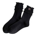 thumbnail image 1 of Ankle Socks - Women Socks Bow Crew Socks Lolita Dress Breathable Soft Girls Socks, Socks for Women,Color: Black Size: One Size, 1 of 4