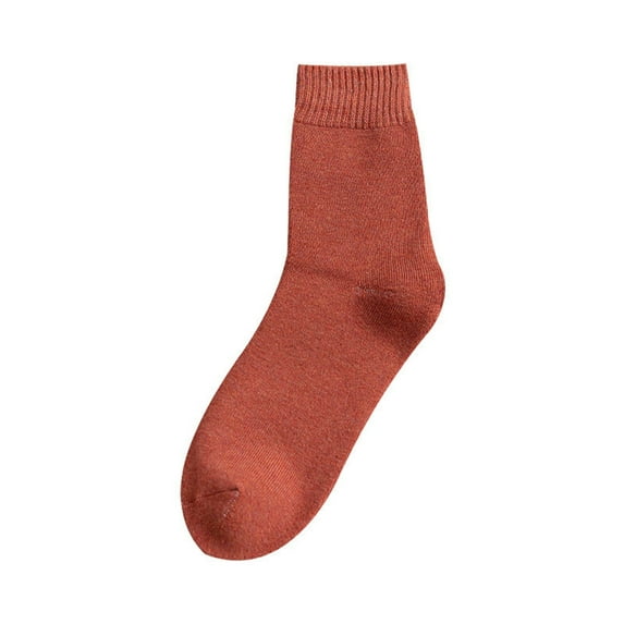 Ankle Socks - Women's Casual Comfortable Solid Color Warm Mid Calf Socks, Socks for Women,Color: Brick Red Size: One Size
