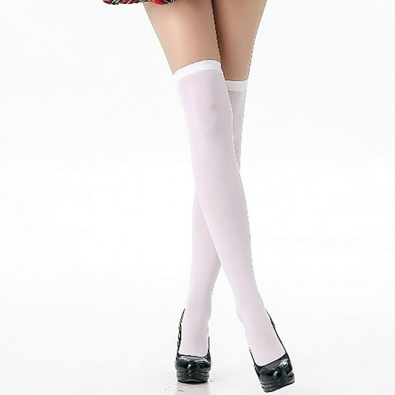 Ankle Socks Women's Long Tube Stockings and Versatile Thigh Socks Crew Socks White One Size