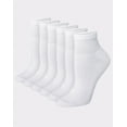 thumbnail image 1 of Ankle Socks Womens 6-Pack Hanes Ultimate White Black ComfortSort Cushion sz 5-9, 1 of 4