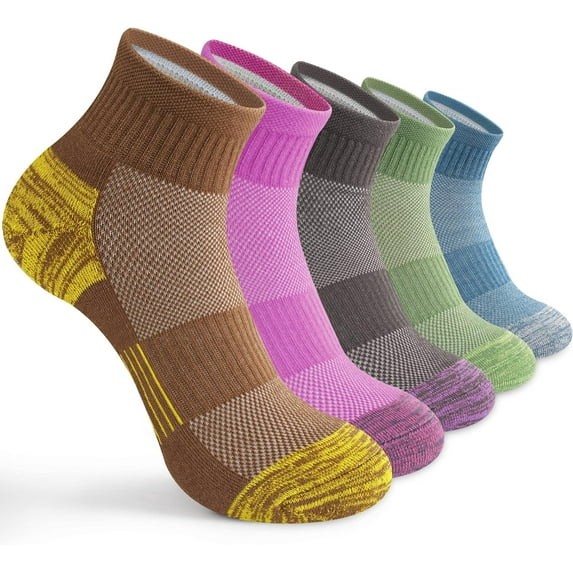 Ankle Socks Womens Athletic Thick Cushioned Running Hiking Low Cut 5-Pairs