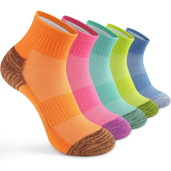 Ankle Socks Womens Athletic Thick Cushioned Running Hiking Low Cut 5-Pairs