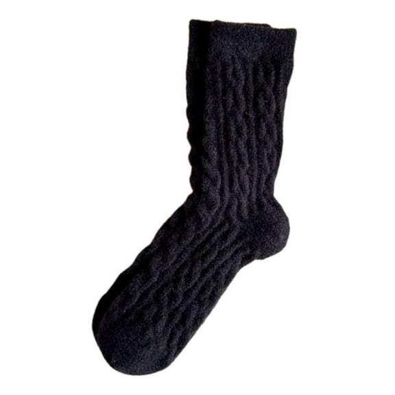 Ankle Socks - Womens Wool Socks Winter Warm Socks Thick Knit Wool Soft Casual Crew Socks for Women, Socks for Women,Color: Black Size: One Size