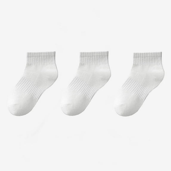 Ankle Socks for Boy & Girls 3 Pack 3-16 Years Toddle Juniors Kids Multipack Cotton Solid Breathable Moisture-Wicking Workout Crew Sock