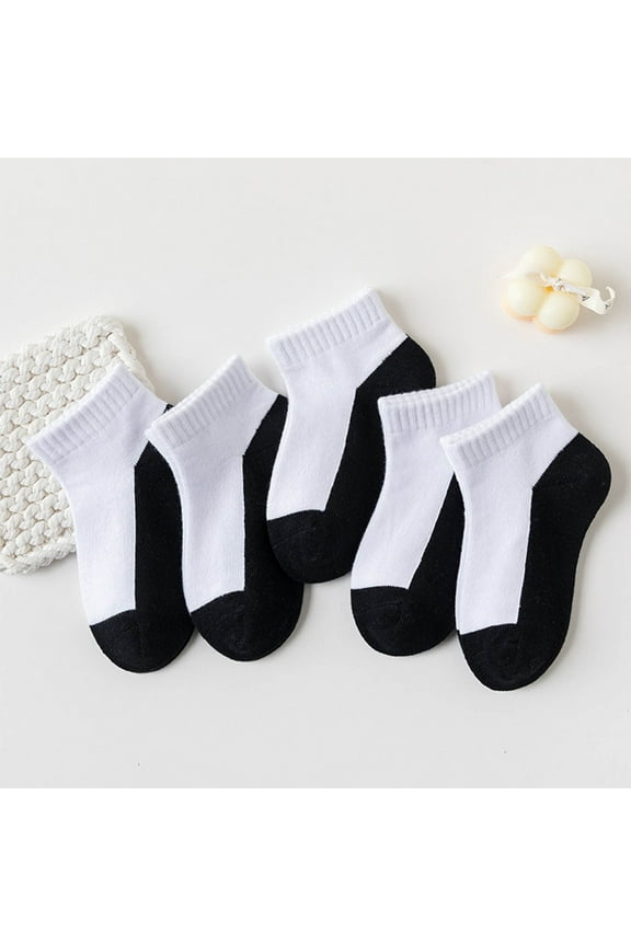 Ankle Socks for Boys & Girls 5 Pack 1-12 Years Toddlers Kids Moisture-Wicking Cotton Multipack Low-Cut Athletic Workout Quarter Crew Sock