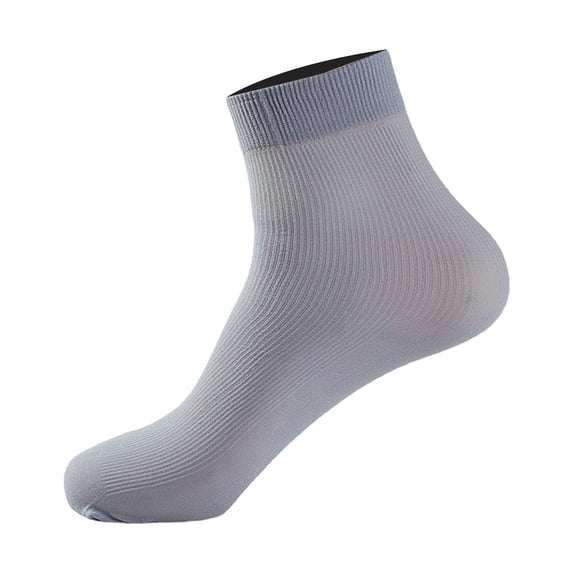 Ankle Socks for Men Spring Summer Striped Silk Stockings Thin Breathable Odor Proof Mid Tube Silky Ice Silk Socks