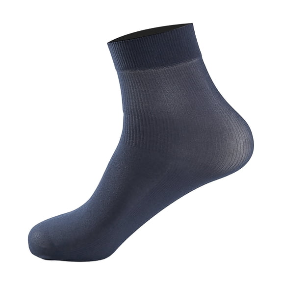 Ankle Socks for Men Spring Summer Striped Silk Stockings Thin Breathable Odor Proof Mid Tube Silky Ice Silk Socks