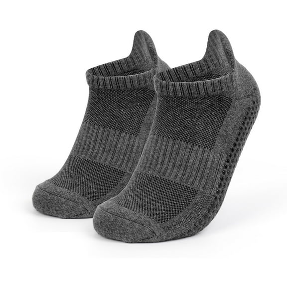Ankle Socks for Women, Unisex Color Adhesive Non Slip Yoga Sports Socks New Womens Socks Ankle Low Cut Style B-102 Dark Gray XL