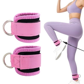 Leikefitness Ankle Strap for Cable Machines, Home & Gym Glute Workout Attachment, Pink