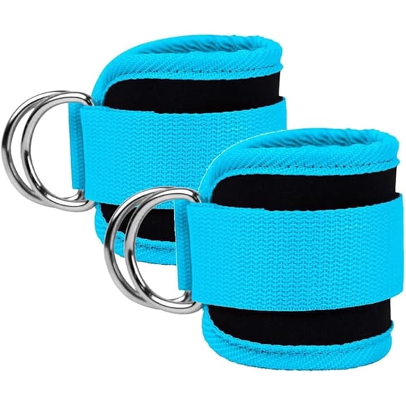 Ankle Straps Ankle Resistance Bands Wrist Cuffs Padded Straps Adjustable Fitness Glute Kickback D-Ring for Cable Machine Gym Foot Leg Training Brace Support 2PCS