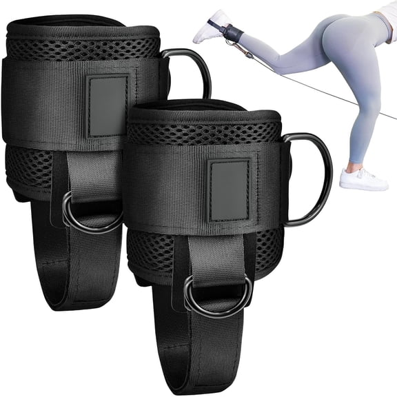 Ankle Straps for Machine Woman, Padded Ankle Strap for Machine Kickback, Ankle Attachment for Gym, Ankle Cuff, Kickback Ankle Strap for Glute Workout, Extensions