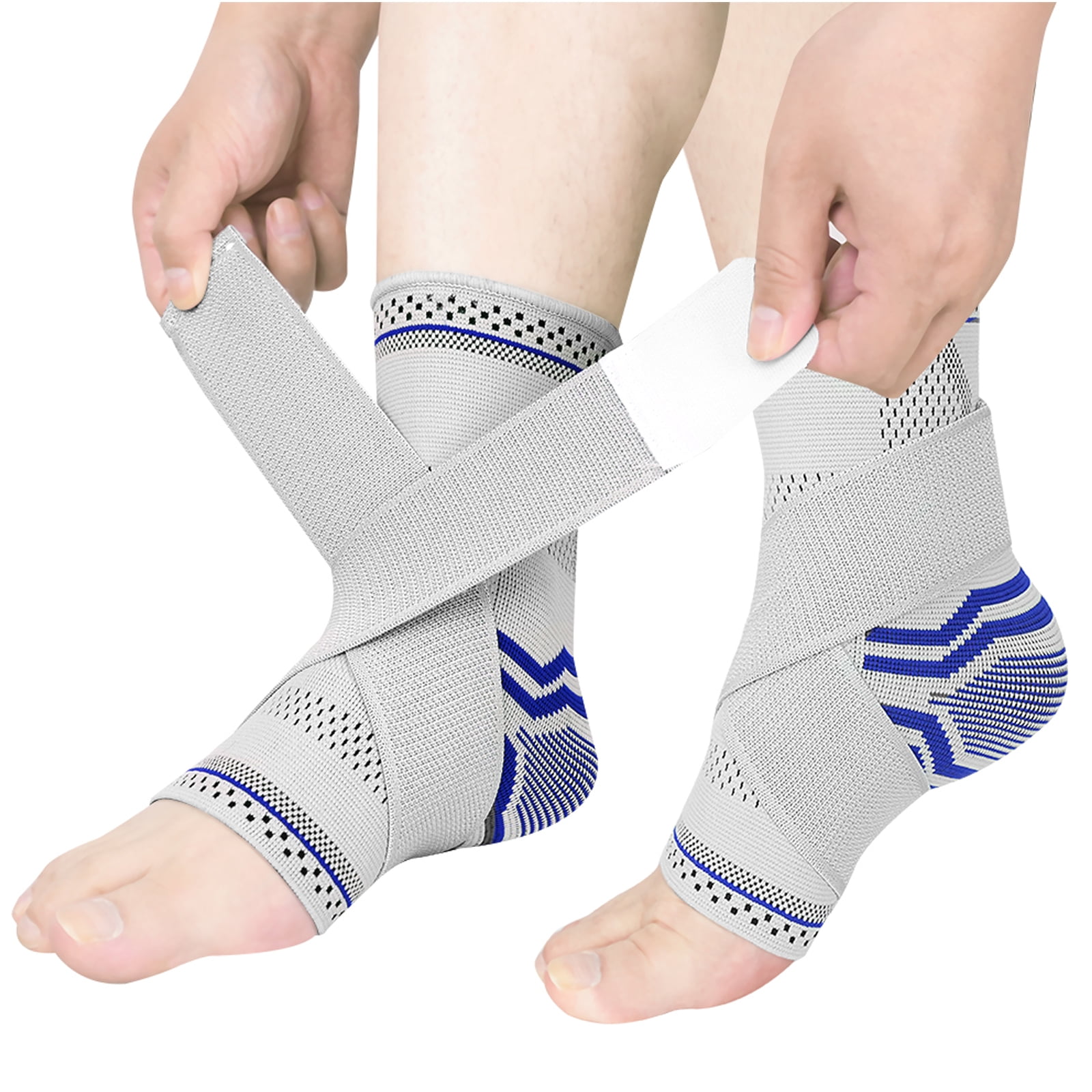 Ankle Support Brace (1 Pair)-Adjustable Compression Ankle Braces for ...