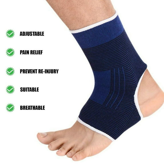 Ankle Support Brace Arthritis Muscle Pain Relief - 2 pcs - Blue