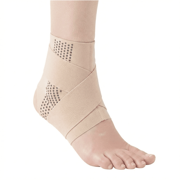 Ankle Support Brace with Adjustable Compression Straps & Gel Pads for Sprained Ankle Recovery Achilles Tendonitis Pain Relief