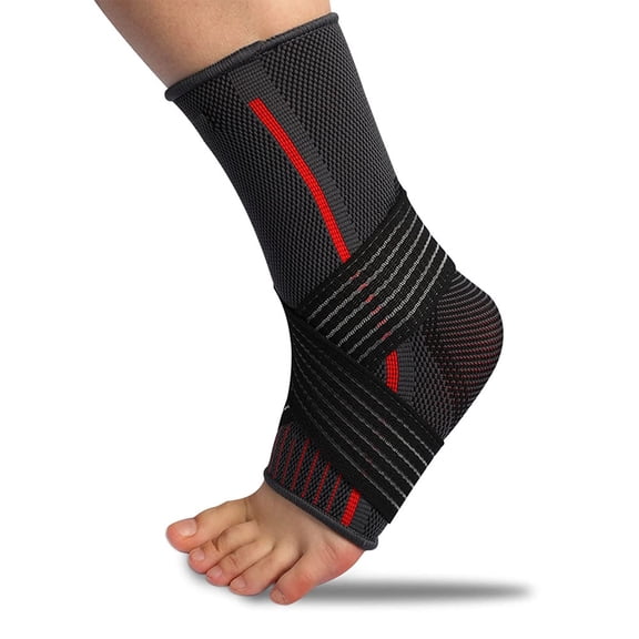 Ankle Support Brace with Adjustable Wrap, for Heel Pain, Volleyball, Basketball, Running - Red