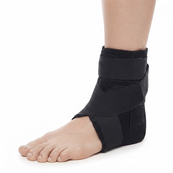 Ankle Support Brace with Side Stabilizers Breathable Compression Sleeve for Joint Recovery Sprains and Daily Sports
