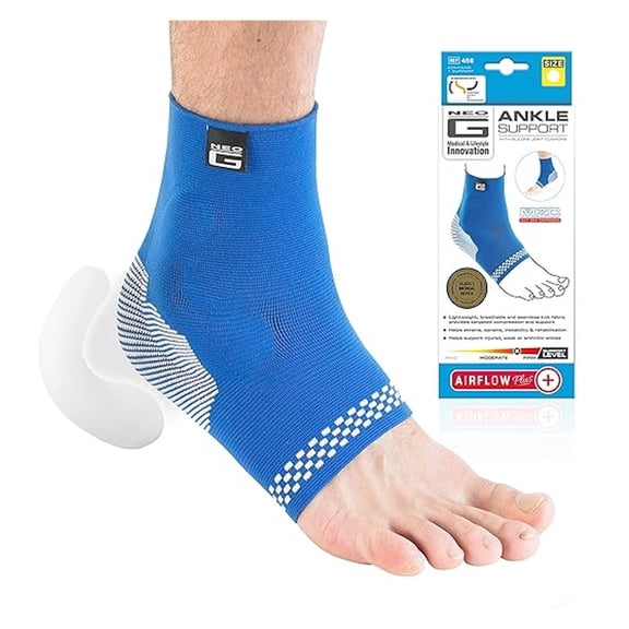 Ankle Support - For , Joint Pain, Sprains, Strains, Ankle Injury, Recovery, Sports, Basketball - Multi Zone Compression Sleeve - Airflow Plus - Class 1 Medical Device - X-Large - Blue