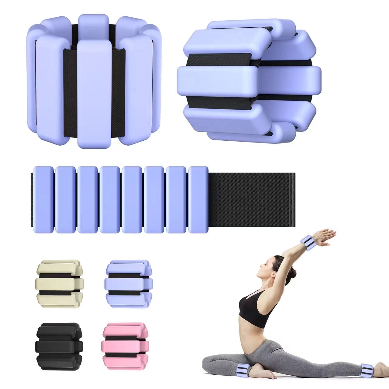 Ankle Weight Wrist Weight 2 Pack (1lb Each) Adjustable Arm and Leg Weight Suitable for Women and Men Pilates Gym Yoga Aerobic Strength Training(Blue)