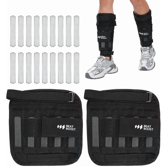 Ankle Weights 15lb BeatBoost Adjustable Leg Arm Weights for Men Walking Pilates Exercise Workout Gym Aerobics