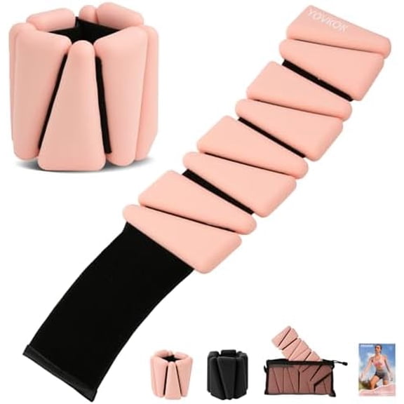 Ankle Weights for Women Wrist Weights Set of 2 (2 lbs Each) Adjustable Arm Leg Weight for Women Men Suitable for Walking Swimming Running Pilates Yoga Gym- Flesh Pink$$Sport & Recreation Other