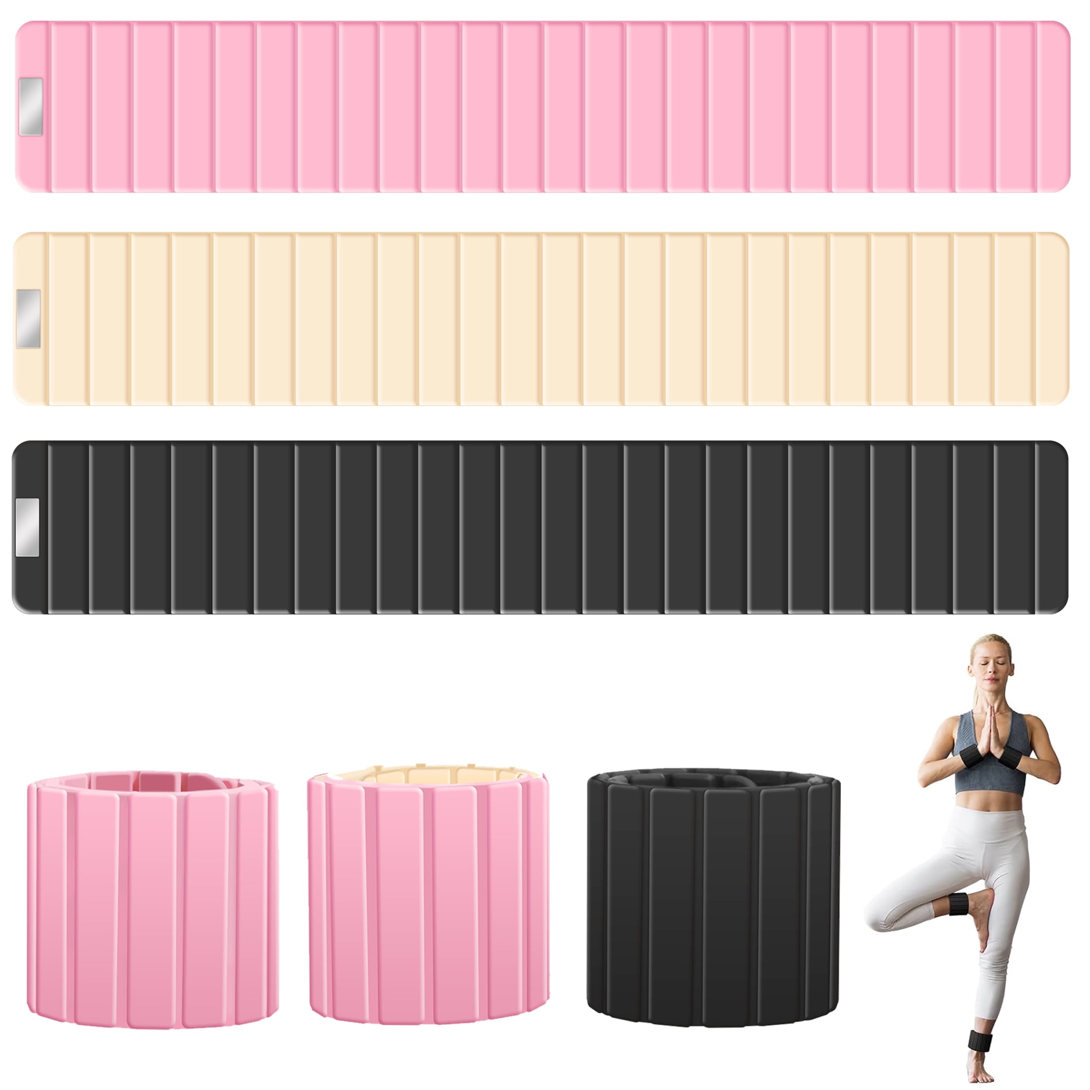 Ankle Weights for Women Men 1 Pair Adjustable Wrist Arm Leg Weights for Yoga Workout