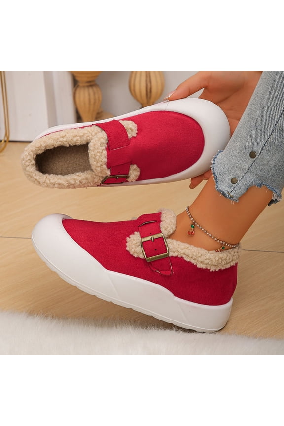 Ankle Winter Boots for Women Fur Lining Water Resistant Warm Snow Boots Slip On Memory Foam Comfort Booties Fuzzy Outdoor Shoes