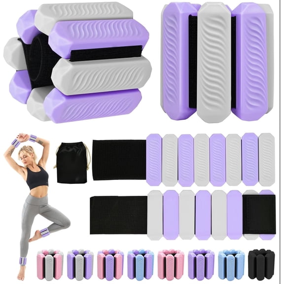 Ankle and Wrist Weights for Women, Adjustable Weights Set of 2 (1Lb Each), for Walking, Yoga, Dance, Gym
