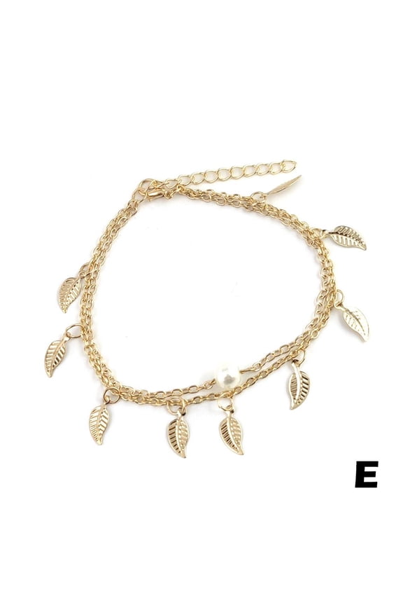 Anklet Foot Chain Boho Beach Beads, Ankle Bracelet Hot Silver Plated J6M9