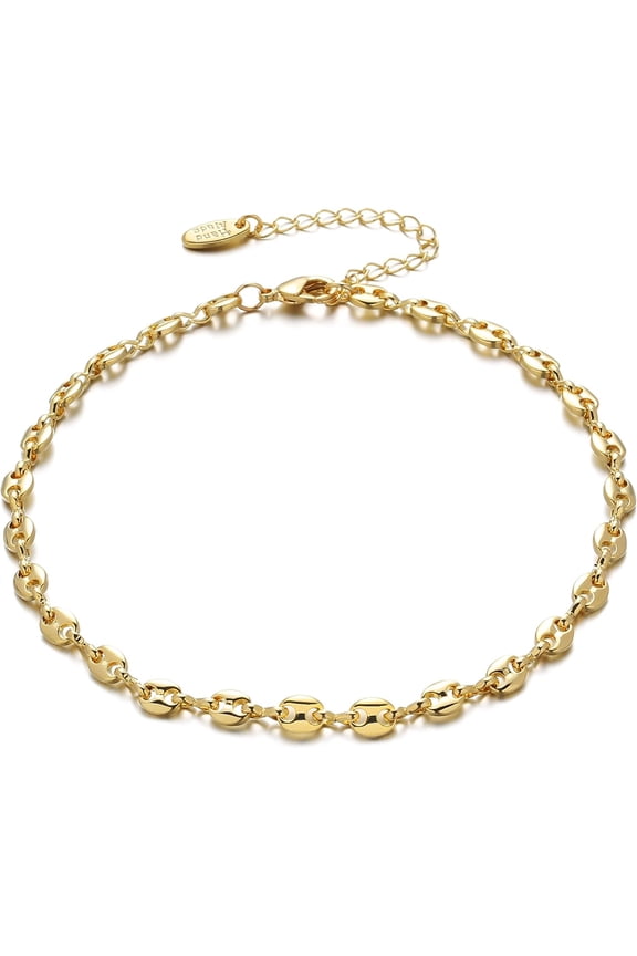 Anklet For Women, 14K Gold Plated Waterproof Summer Beach Boho Foot Chain Adjustable Dainty Foot Jewelry For Woman[o7142]