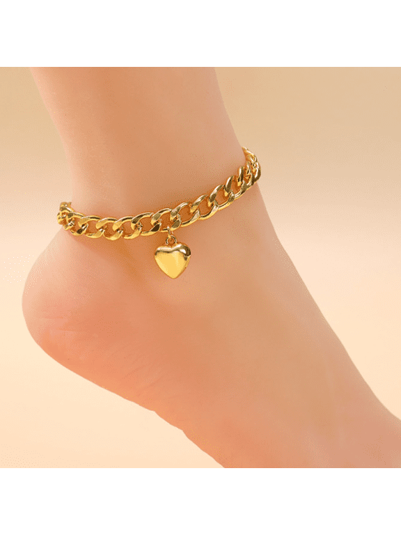 14K Gold Filled Fashion Foot Jewelry, Polished CubanLink Leg Chain Anklet, Versatile Summer BeachReady Accessory, Chic DailyWear Ankle for Women