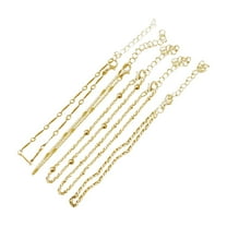 Anklet for Women 5Pcs Ankle Bracelet Beach Adjustable Chain Foot Jewelry Gifts