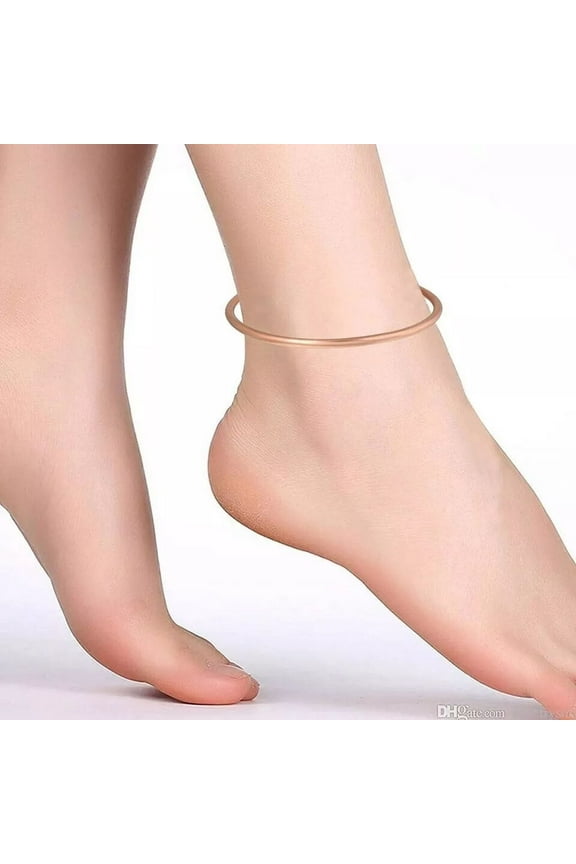 Anklets Pair Chunky Copper Foot Jewelry Thick Body Armor Tribal Ancient Greek