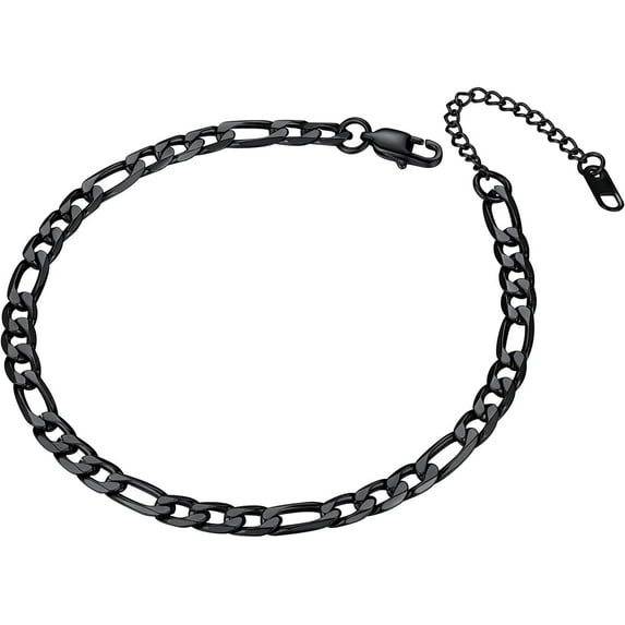 Anklets for Women Cuban/Figaro/Spiga Wheat Chain Stainless Steel/18K Gold Plated Ankle Bracelet Beach Waterproof Foot Jewelry
