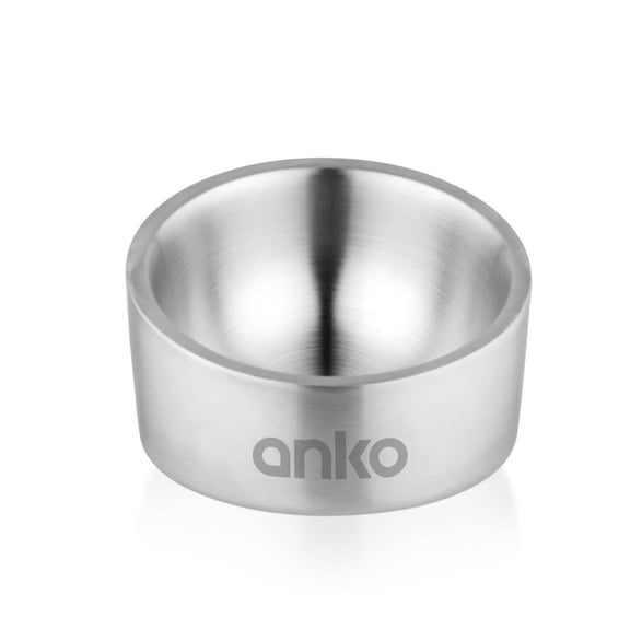 Anko SMALL SLANT Double Wall Dog Bowl & Non-Slip Base - Stainless Steel, 8.5 oz, Affordable Pet Feeding Solution by VDS