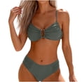 thumbnail image 1 of Ankola 2 Piece Bikini Set U-Wire Cutout Popular Swimsuit High Waisted Textured 2026 Summer Beach Swim Bathing Suits, 1 of 5