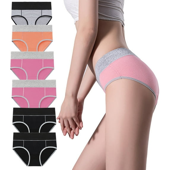 Ankola 4 PC Women's High Waist Cotton Panties Sexy Low Rise Underwear Seamless Hip Lift Tummy Control Brief