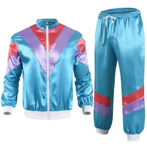 Ankola 80s Outfit for Men Women - 90s Style Track Suit Full Set , Retro Hip Hop Costumes for Halloween Party