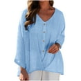 thumbnail image 1 of Ankola Dressy Velvet Shirt Top for Women Puff Long Sleeve Vevlet Shirt Plus Size Button Up Velvet Shirt Lapel V Neck Shirts, 1 of 6