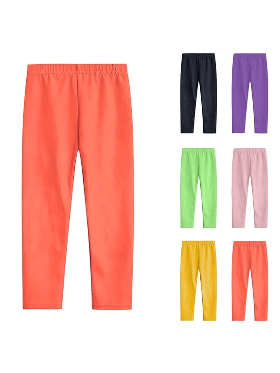 Leggings for Toddler Footless Girls Pants Stretchy Baby Girl's Pants Infant Basic Size 6M -14Y