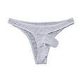 thumbnail image 1 of Ankola Men Low Waist U-Pouch Thong Underwear Solid Soft Breathable Slim G-String Briefs, 1 of 5