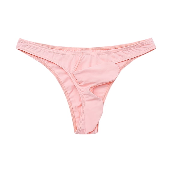 Ankola Men Low Waist U-Pouch Thong Underwear Solid Soft Breathable Slim G-String Briefs