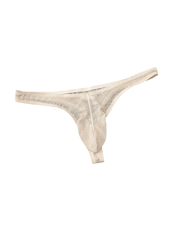 Men Sheer Mesh U-Pouch Thong Underwear Low Waist Ultra Breathable Slim G-String