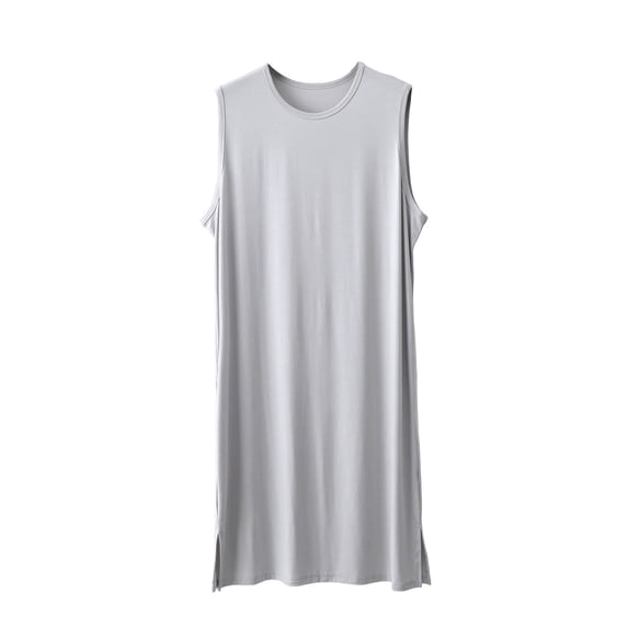 Ankola Men's Loose Sleeveless Nightshirt, Soft Breathable Long Tank Nightgown, Summer Casual Sleep Dress