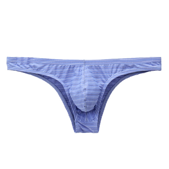 Ankola Men's Low Waist Striped Bikini Briefs, Half Hip 3D Pouch Stripe Underwear