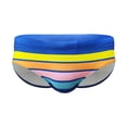 thumbnail image 1 of Ankola Men's Low Waist Striped Swim Briefs, Quick Dry Colorful Stripe Triangle Swimming Trunks, 1 of 7