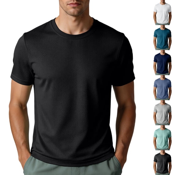 Ankola Men's Short Sleeve Dry Fit Shirts Workout Gym Mesh Shirt Athletic Running Lightweight Performance Tshirt