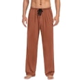 thumbnail image 1 of Ankola Men’s Solid‑Color Pajama Pants, Loose Straight‑Leg Loungewear Trousers with Pockets & Drawstring Waist, 1 of 5