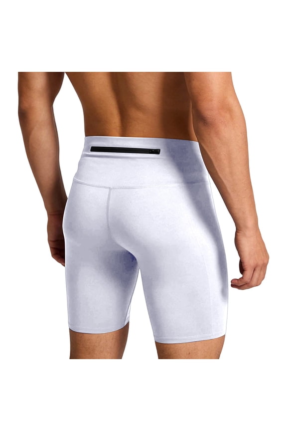 Mens Compression Shorts 9" Spandex Sports Shorts Running Athletic Workout Performance Base Layer Underwear